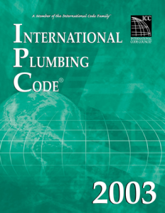 International Plumbing Code 2003