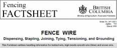 Fence Wire: Dispensing, Stapling, Joining, Tying, Tensioning, and Grounding