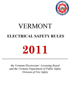 State of Vermont Electrical Safety Rules, 2011