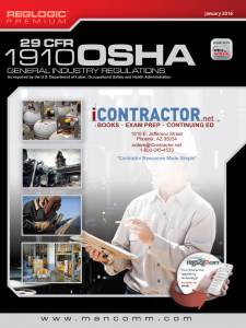 Code of Federal Regulations General Industry 29 CFR Part 1910 (OSHA) 2016