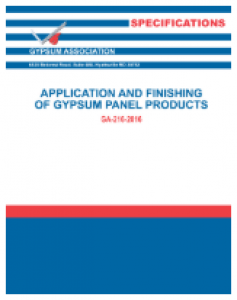 Application and Finishing of Gypsum Panel Products, GA-216